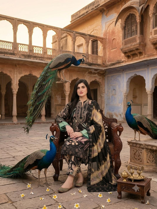 Printed 3-Piece Lawn Suit