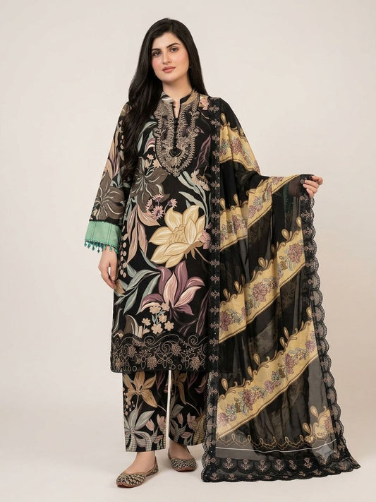 Printed 3-Piece Lawn Suit