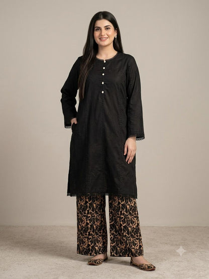 Black Chikankari Lawn 2-Piece Suit