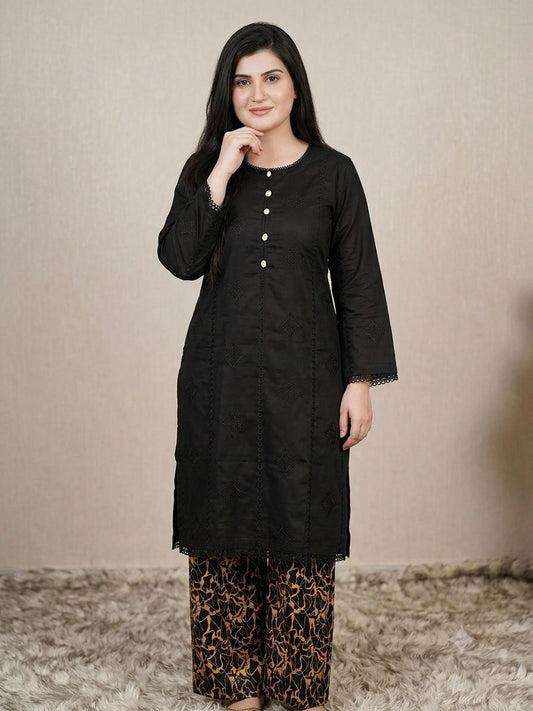 Black Chikankari Lawn 2-Piece Suit
