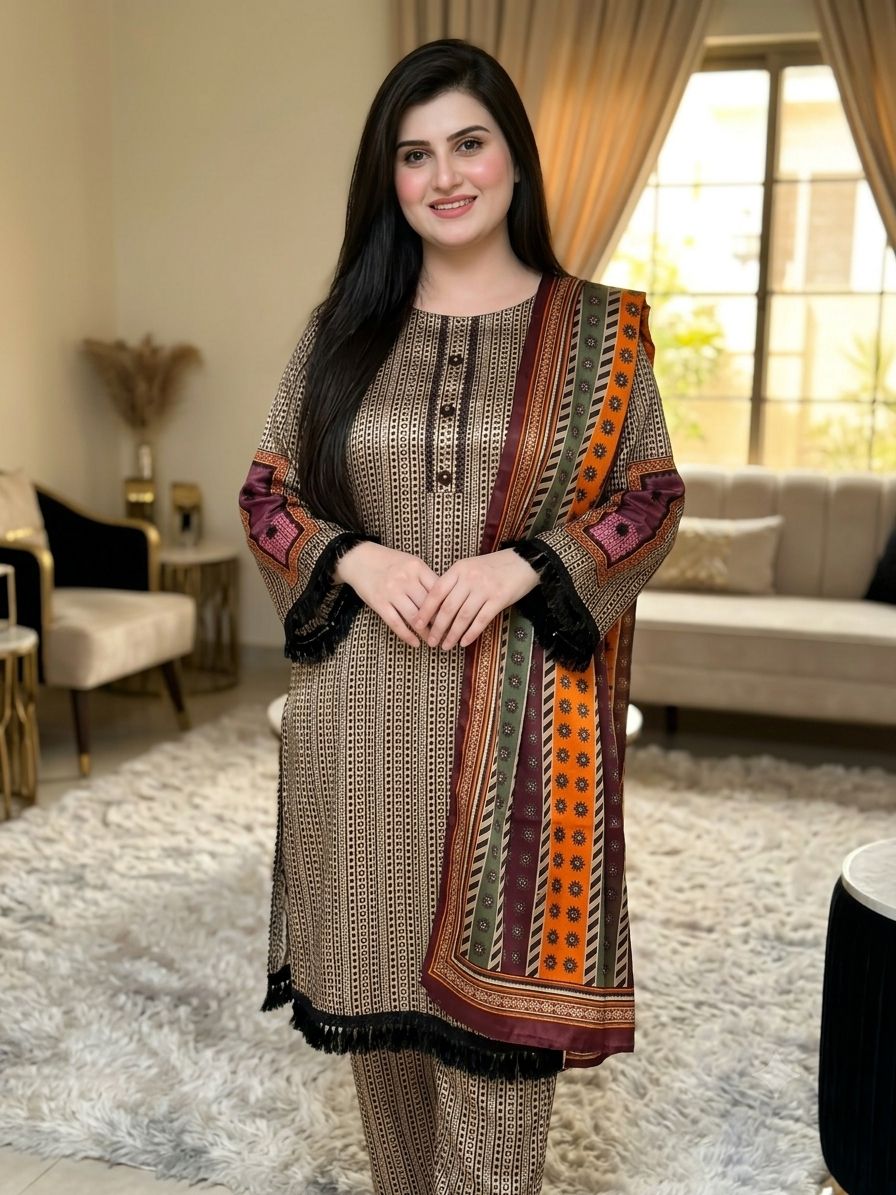 Stylish Stitched 3-Piece Lawn Suit