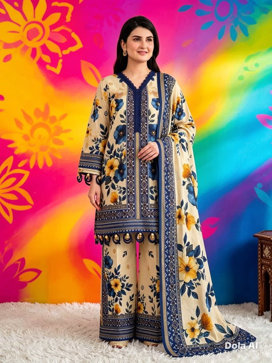 Heritage Studio – 3-Piece Printed Lawn Suit
