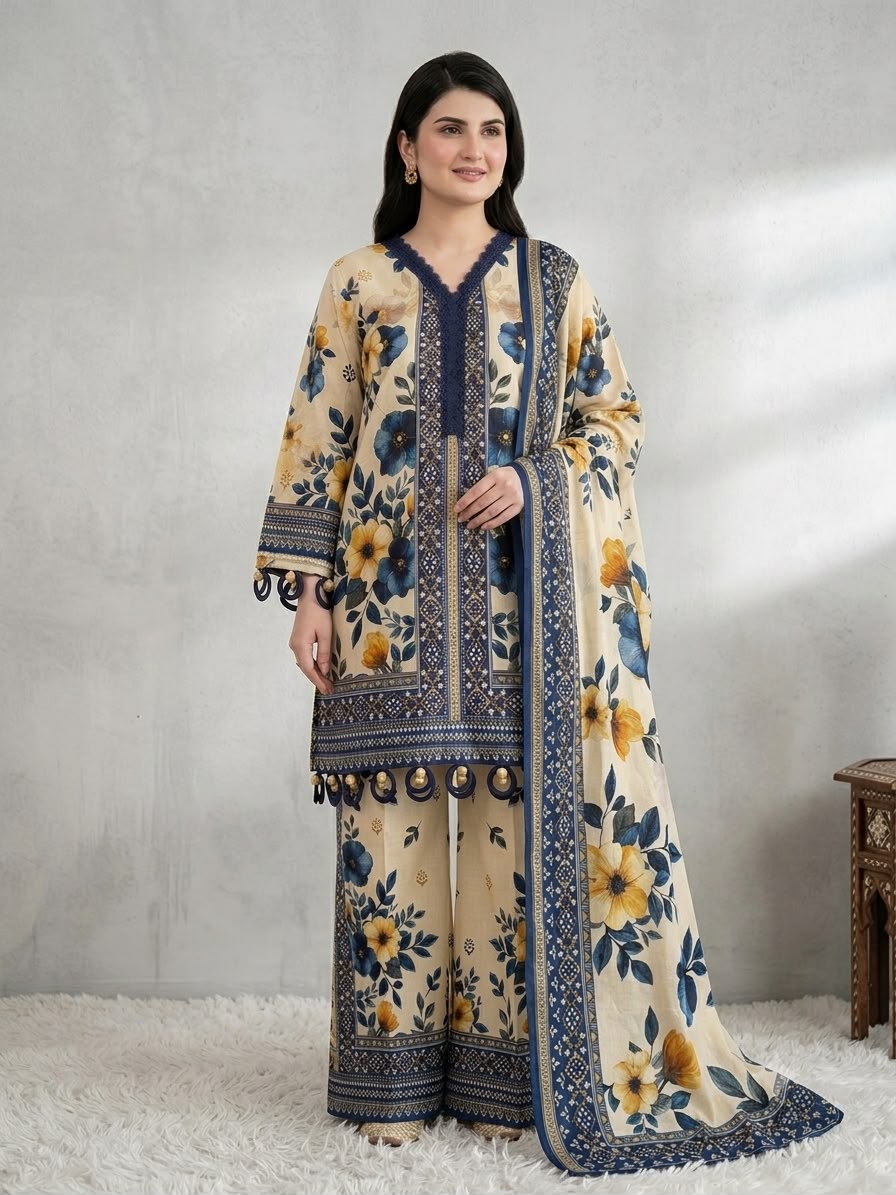 Heritage Studio – 3-Piece Printed Lawn Suit